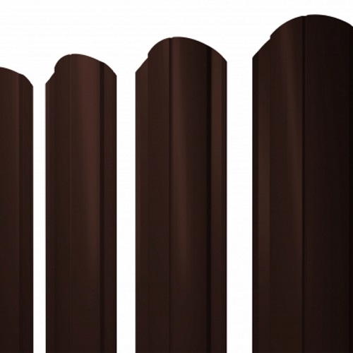 Штакетник П-образный А фигурный 0,45 PE RAL 8017 шоколад