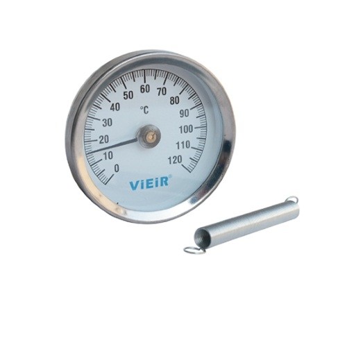 Термометр накладной с пружиной 0-120"С VR