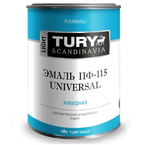 Эмаль ПФ-115 / Универсал TURY / серая / 0,9 кг