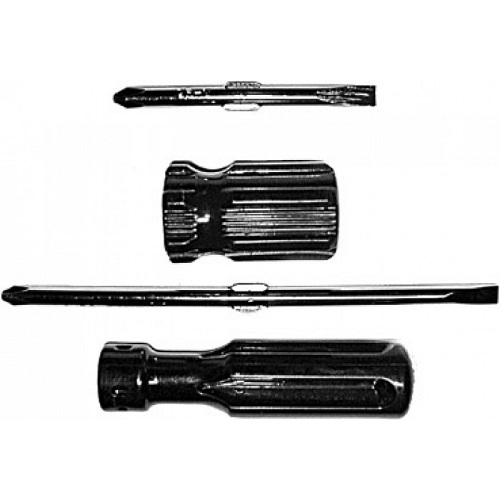 Отвертка переставная 6х40мм РН2/SL6 / "коротыш", черная пластиковая ручка, CrV сталь