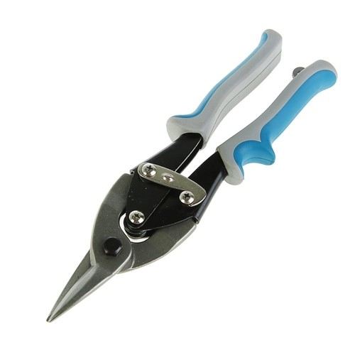 Ножницы по металлу 250 мм / прямой рез / для тонкого металла, обрезиненные ручки (шт.)