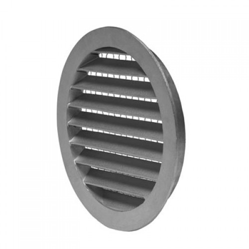 12,5РКМ, Решетка вентиляционная круглая с сеткой D150 c фланцем D125/ алюминий