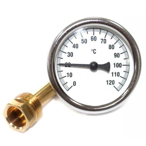Термометр 0-120 биметаллический d 40мм, зад. подключение 1/4, с погружной гильзой ViEiR