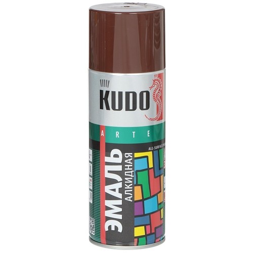 Эмаль универсальная алкидная / коричневая / 520мл / KUDO KU-1012