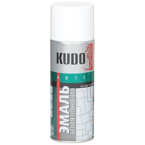Эмаль универсальная алкидная / белая глянцевая / 520мл / KUDO KU-1001